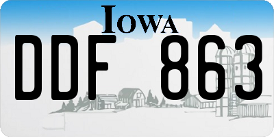 IA license plate DDF863