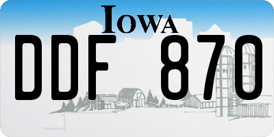 IA license plate DDF870
