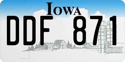 IA license plate DDF871
