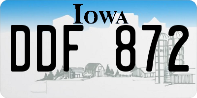 IA license plate DDF872