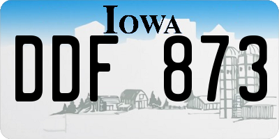IA license plate DDF873