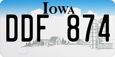 IA license plate DDF874