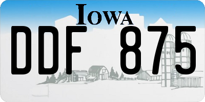 IA license plate DDF875