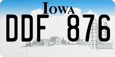 IA license plate DDF876