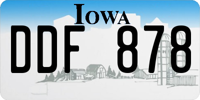 IA license plate DDF878