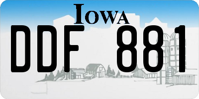 IA license plate DDF881