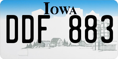 IA license plate DDF883