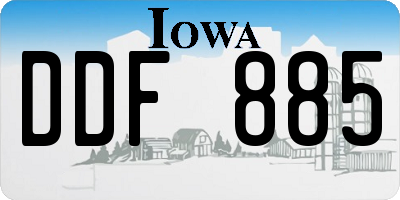 IA license plate DDF885