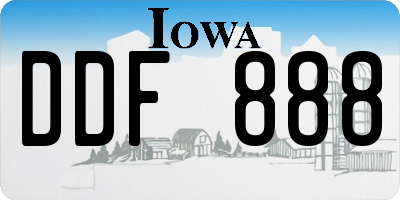 IA license plate DDF888