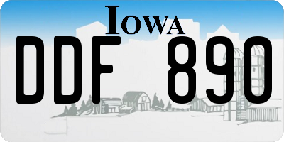 IA license plate DDF890