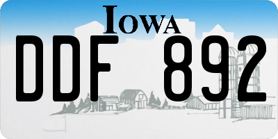 IA license plate DDF892