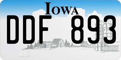 IA license plate DDF893