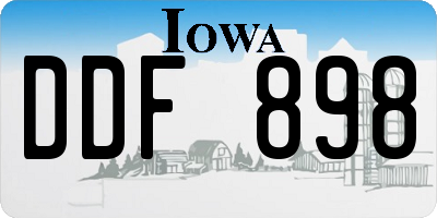 IA license plate DDF898