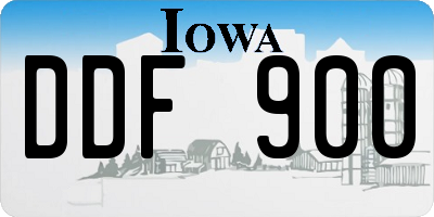 IA license plate DDF900