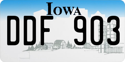 IA license plate DDF903