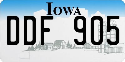 IA license plate DDF905