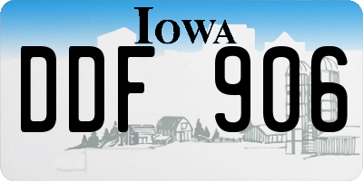 IA license plate DDF906