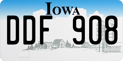 IA license plate DDF908