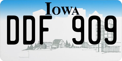 IA license plate DDF909