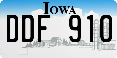 IA license plate DDF910