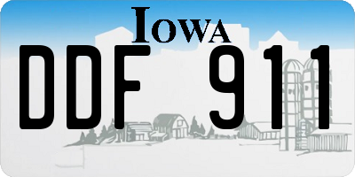 IA license plate DDF911