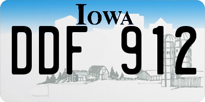 IA license plate DDF912