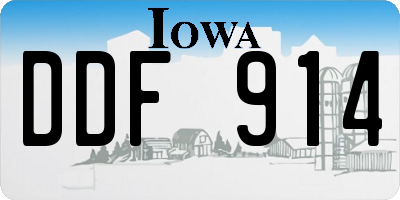 IA license plate DDF914