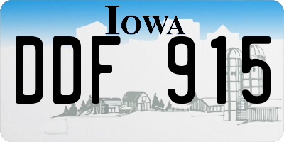 IA license plate DDF915