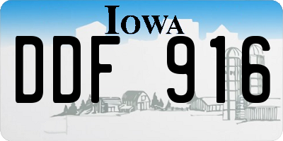IA license plate DDF916