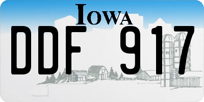 IA license plate DDF917