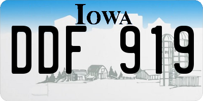 IA license plate DDF919