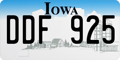 IA license plate DDF925