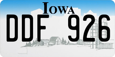 IA license plate DDF926