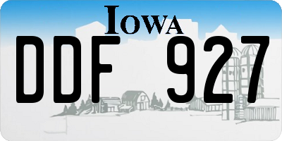 IA license plate DDF927