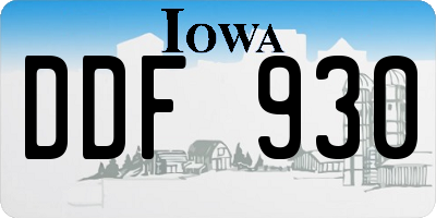 IA license plate DDF930