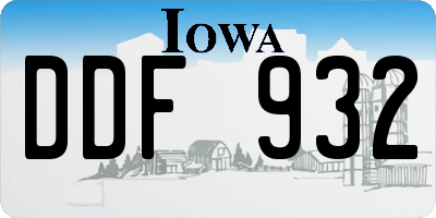 IA license plate DDF932