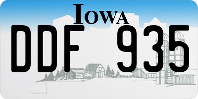 IA license plate DDF935