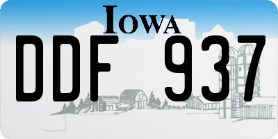 IA license plate DDF937