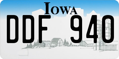 IA license plate DDF940