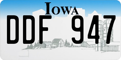 IA license plate DDF947