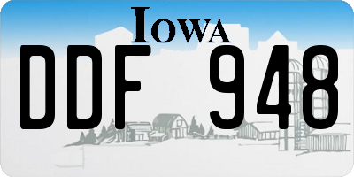 IA license plate DDF948