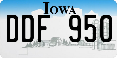 IA license plate DDF950