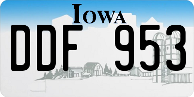 IA license plate DDF953
