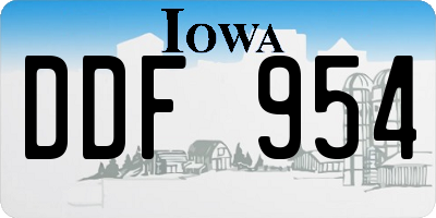 IA license plate DDF954