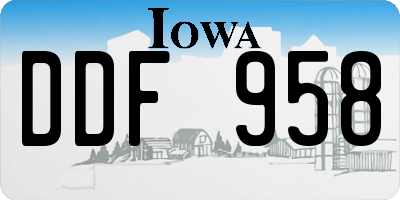 IA license plate DDF958