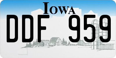 IA license plate DDF959