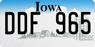 IA license plate DDF965