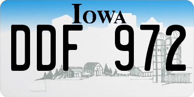 IA license plate DDF972