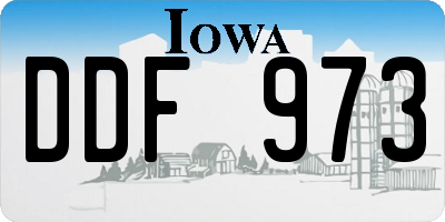 IA license plate DDF973