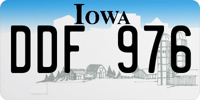 IA license plate DDF976
